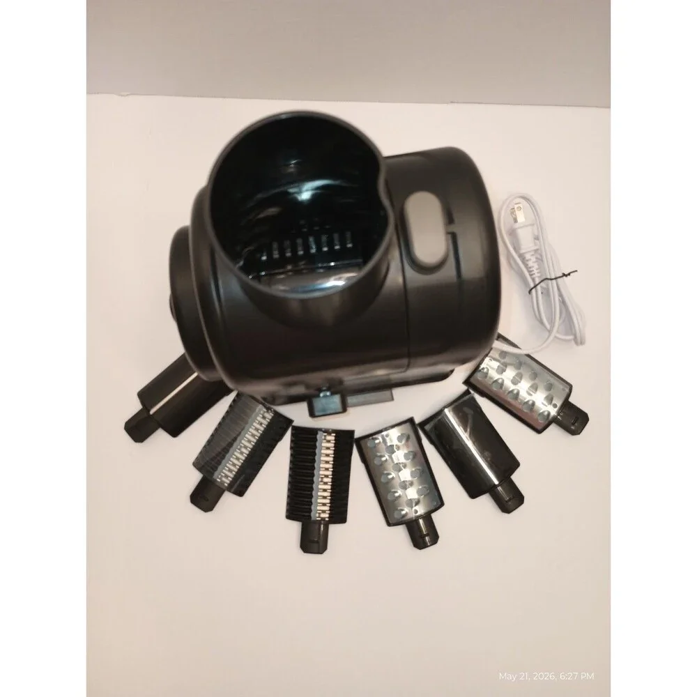 CURTIS STONE  Electric Grater - Black with 6 Interchangeable Blades